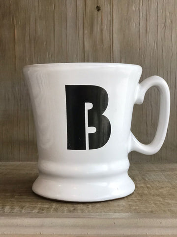 Cu. Taza heráldica francesa "B" blanco cristal