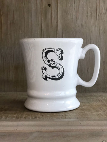 Cu. Taza francesa heráldica "S" blanco cristal